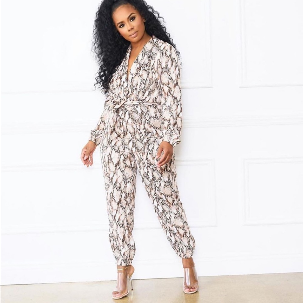 Snake print jumpsuit